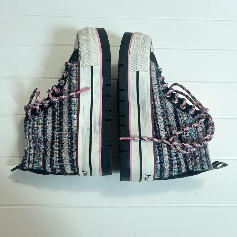 Desigual Mixed Textile Patchwork Sneaker Platform… - image 5